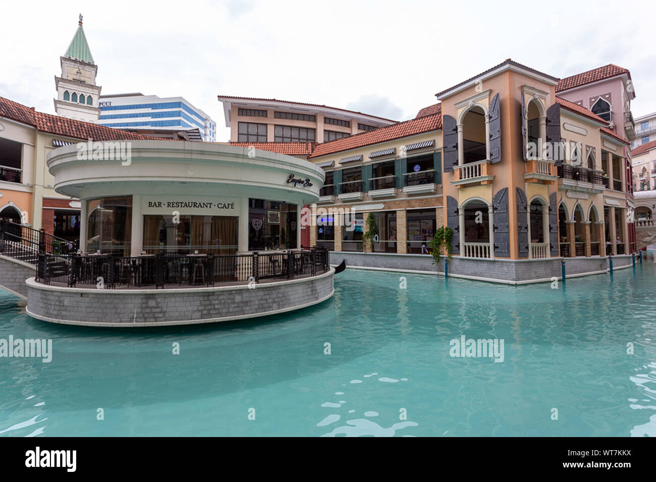 Venedig Canal Grande, Bonifacio Global City, Taguig, Manila, Philippinen. 22. August 2019. Stockfoto