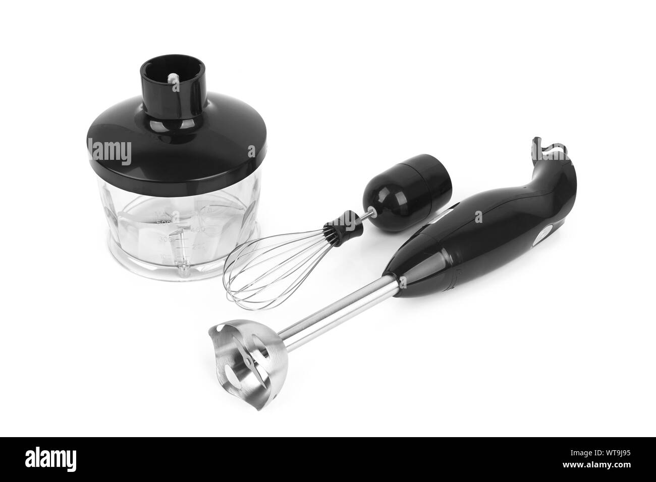 Hand blander auf weißem Hintergrund Stockfoto