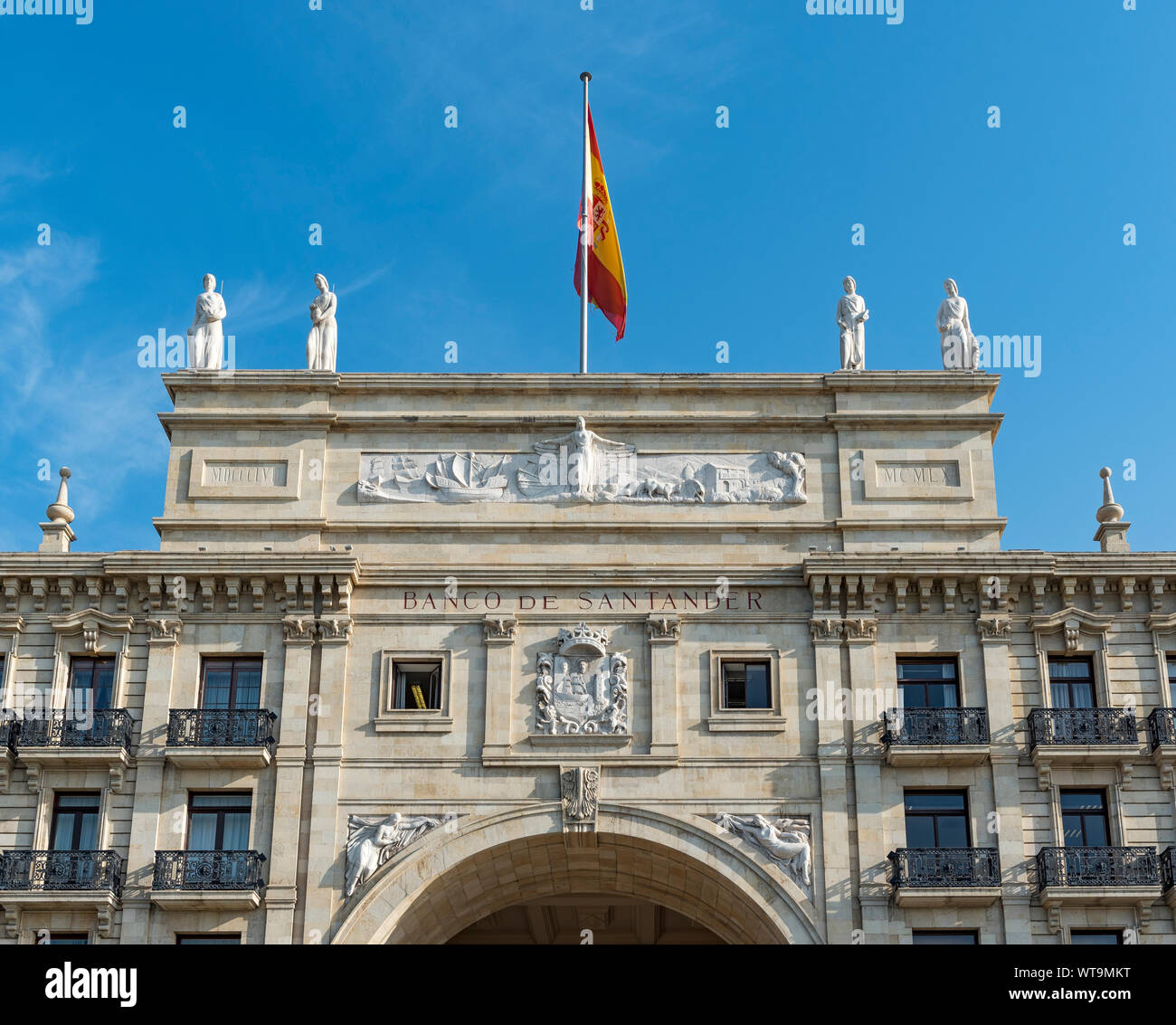 Gebäude der Sitz der Bank Santander (Banco de Santander), Spanien Stockfoto
