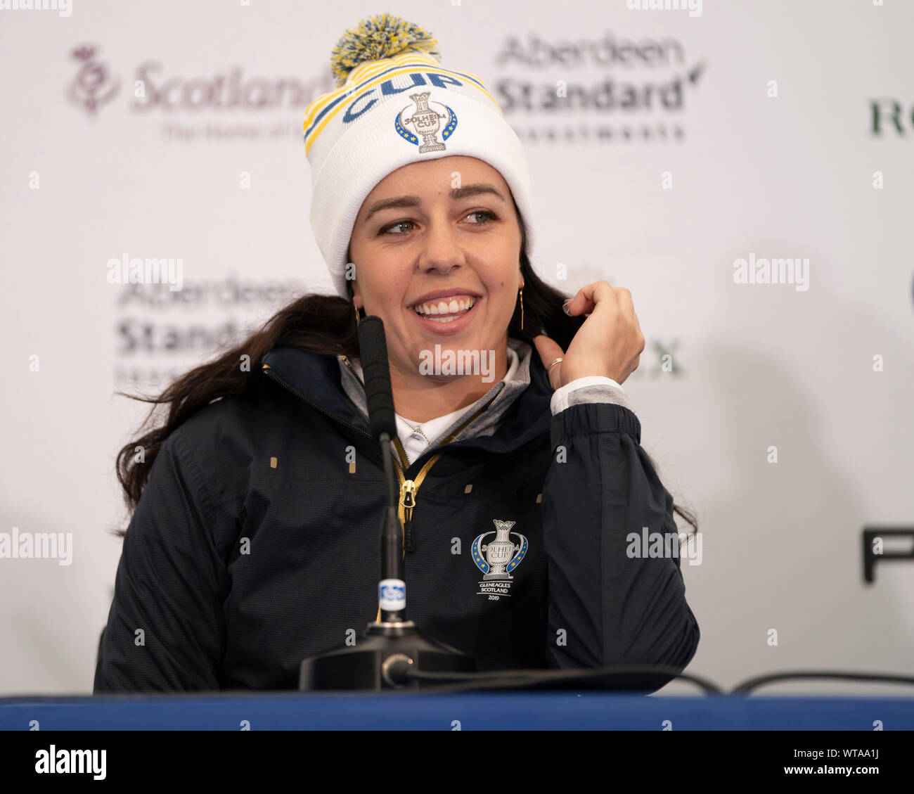 Auchterarder, Schottland, Großbritannien. 11. September 2019. Pressekonferenzen aus Team Spieler in Gleneagles. Abgebildet; Team Europe Georgia Hall. Iain Masterton/Alamy leben Nachrichten Stockfoto