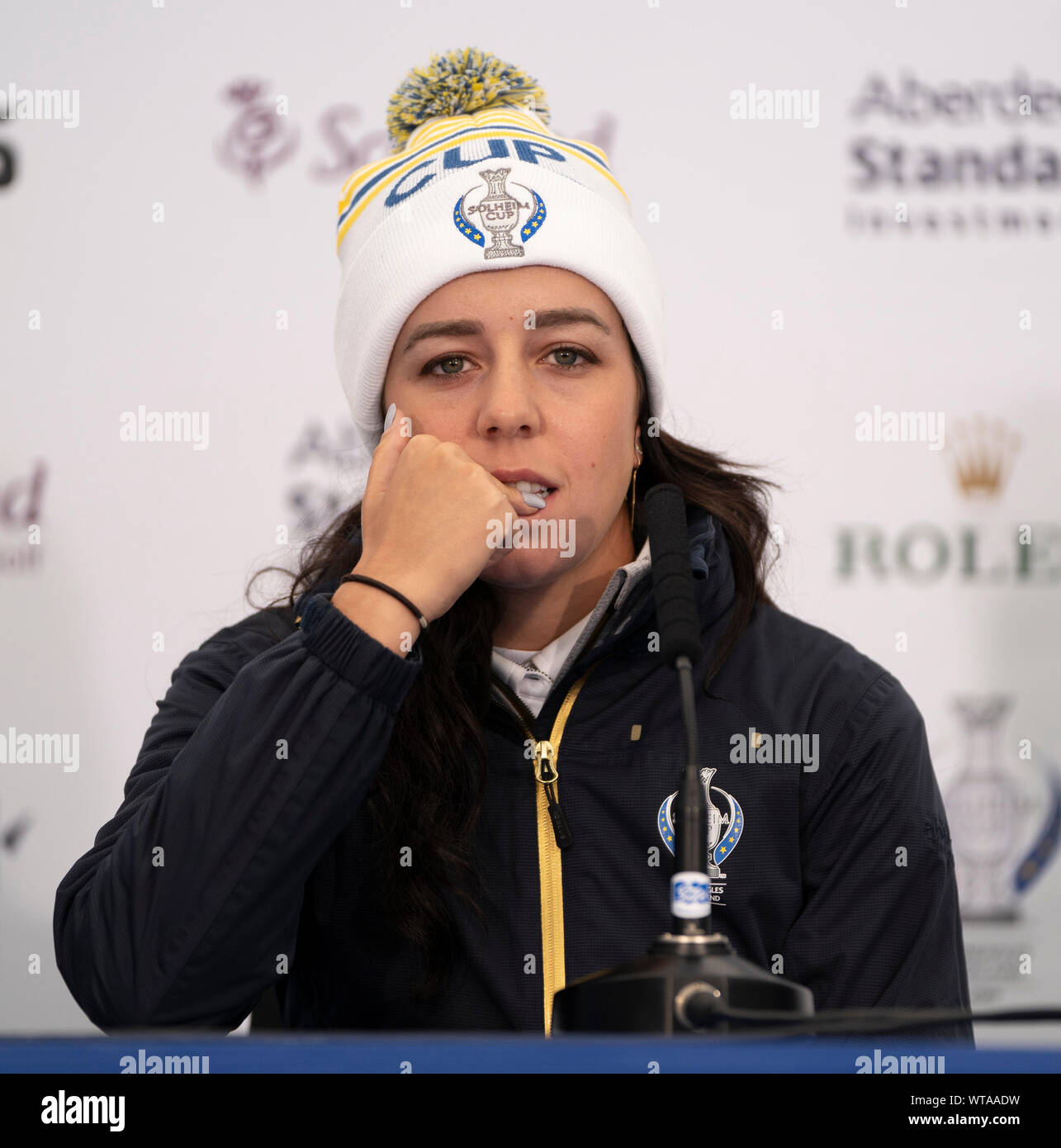 Auchterarder, Schottland, Großbritannien. 11. September 2019. Pressekonferenzen aus Team Spieler in Gleneagles. Abgebildet; Team Europe Georgia Hall. Iain Masterton/Alamy leben Nachrichten Stockfoto