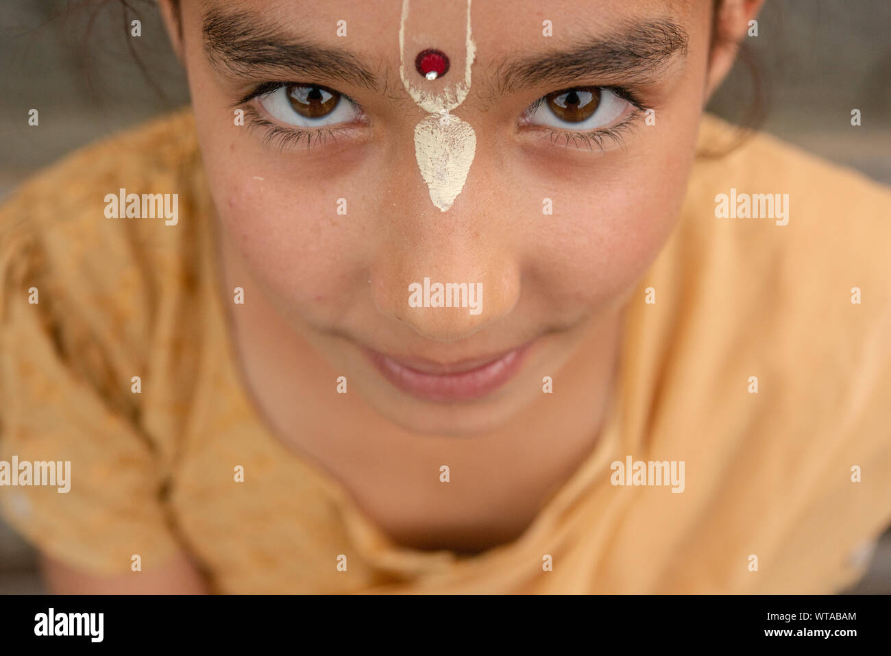 Brasilianerin Anhänger von Krishna in Nova Gokula Farm Stockfoto