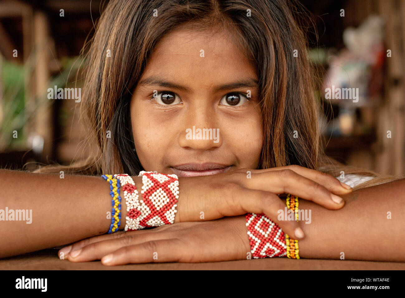 Schöne Mädchen von indigenen Guarani ethnische gruppe Stockfoto