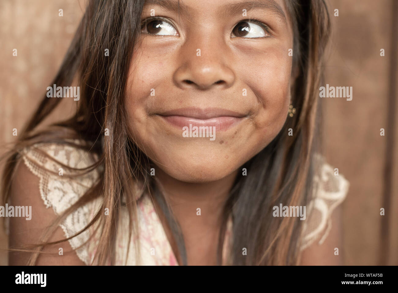 Schöne Mädchen von indigenen Guarani Ethnizität Stockfoto