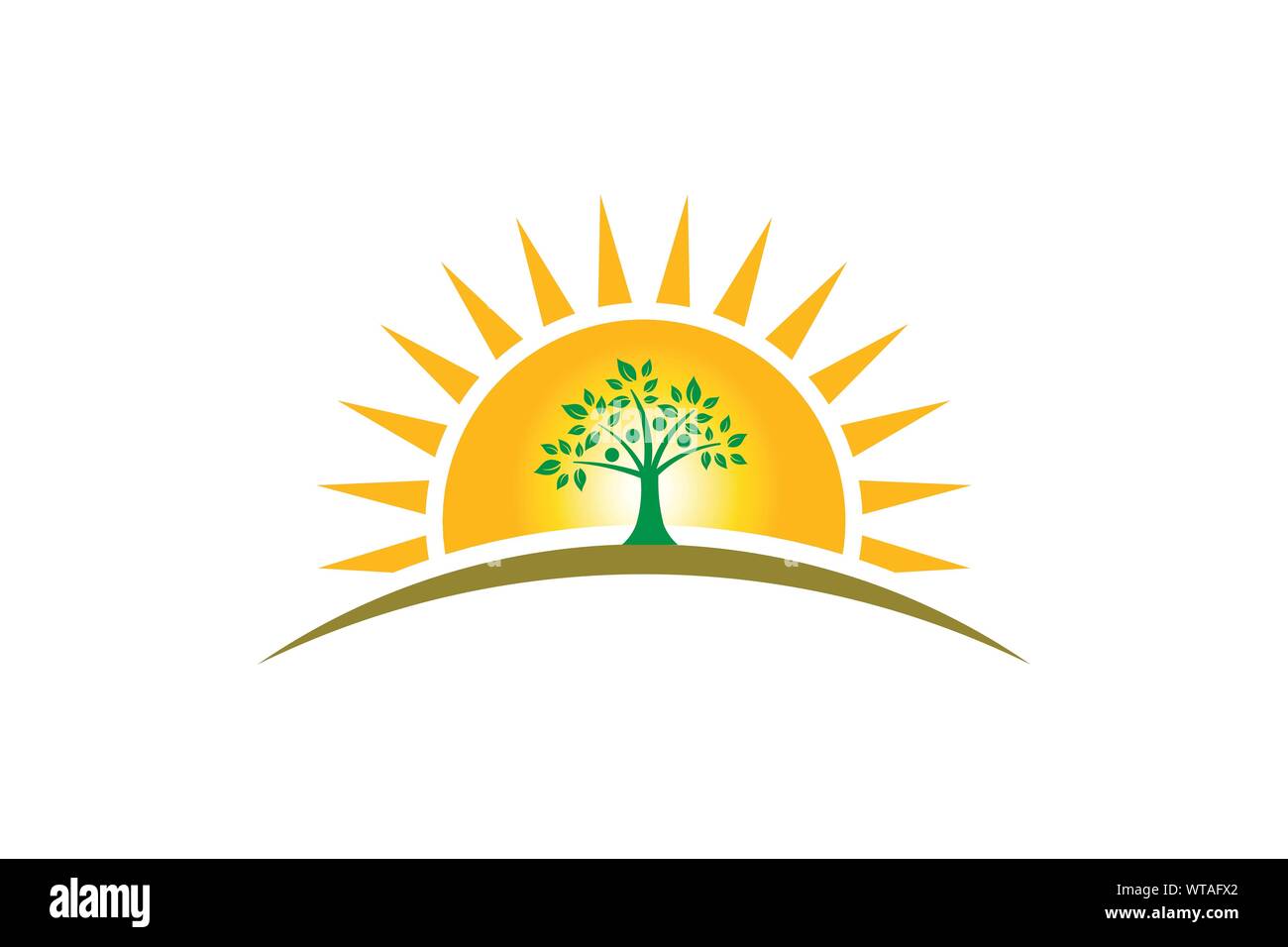 People Tree Familie im Sonnenschein Logo. Familie von vier Personen Baum starke Stock Vektor
