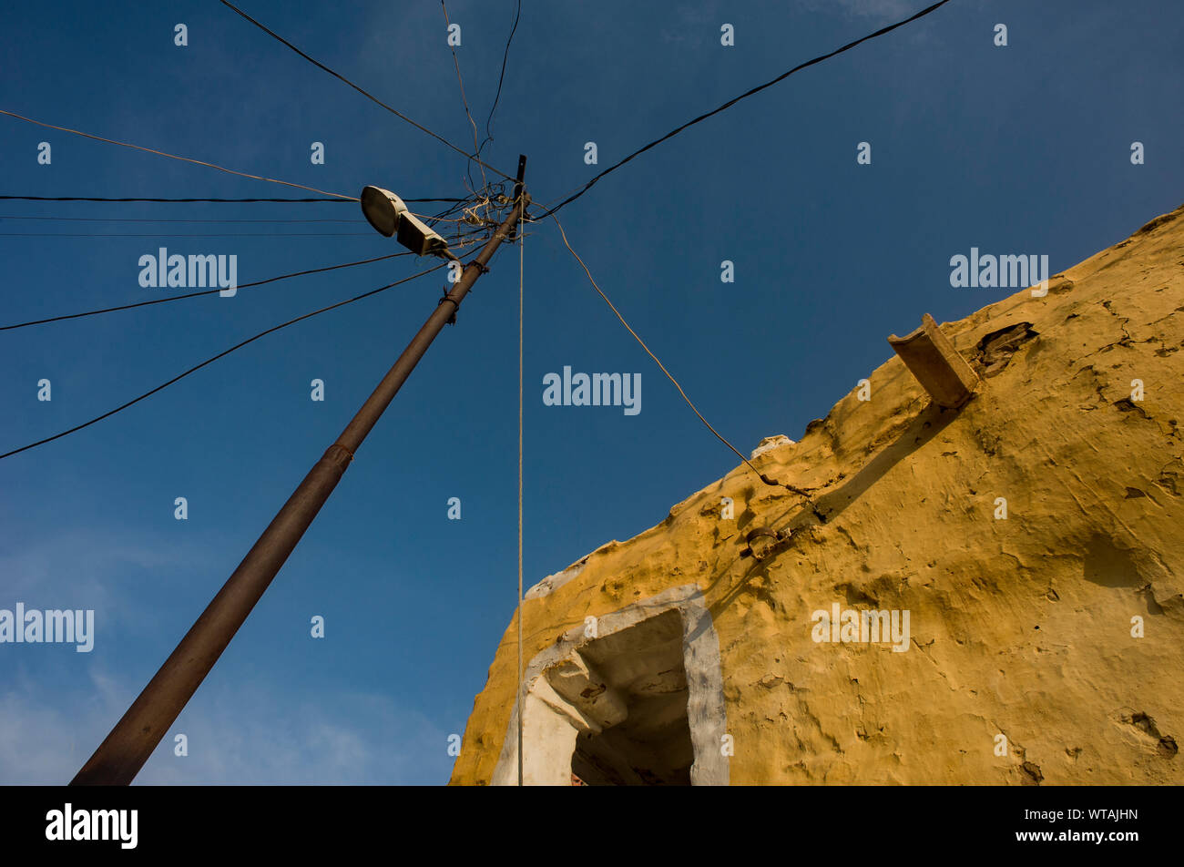 Typische Rajasthan gelbes Haus in Jaisalmer Fort Stockfoto