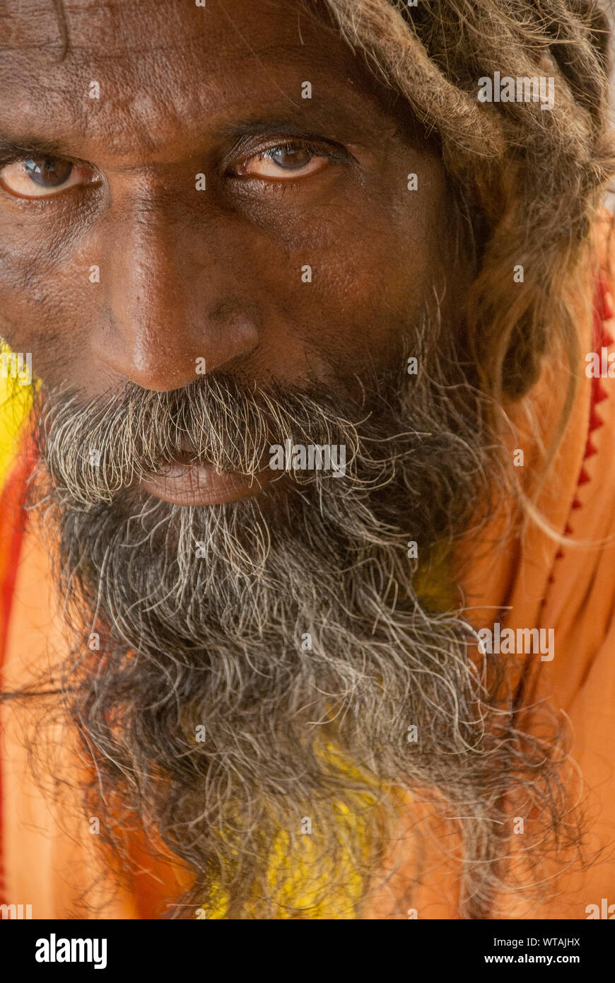 Saddhu portrait rund um Hampi Sunset Point Stockfoto