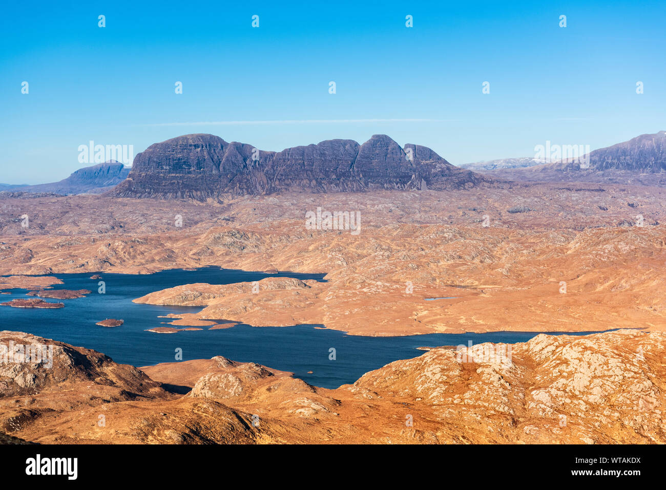 Suilven ein remote Scottish mountain In Sutherland in der North West Highlands von Schottland Stockfoto