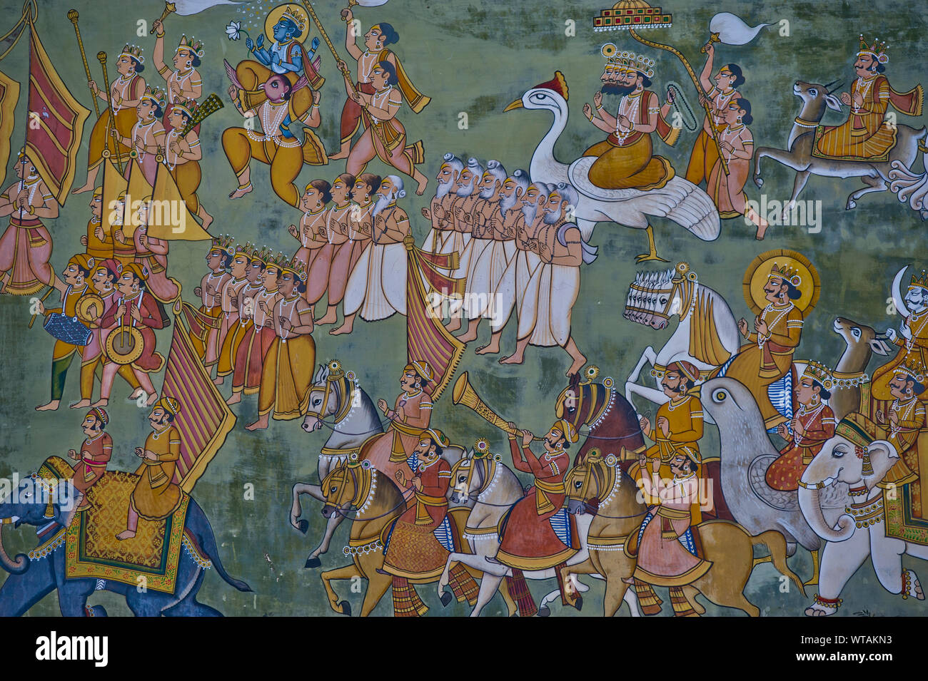 Historische Wandmalerei aus der Rajput empire Alter Stockfoto