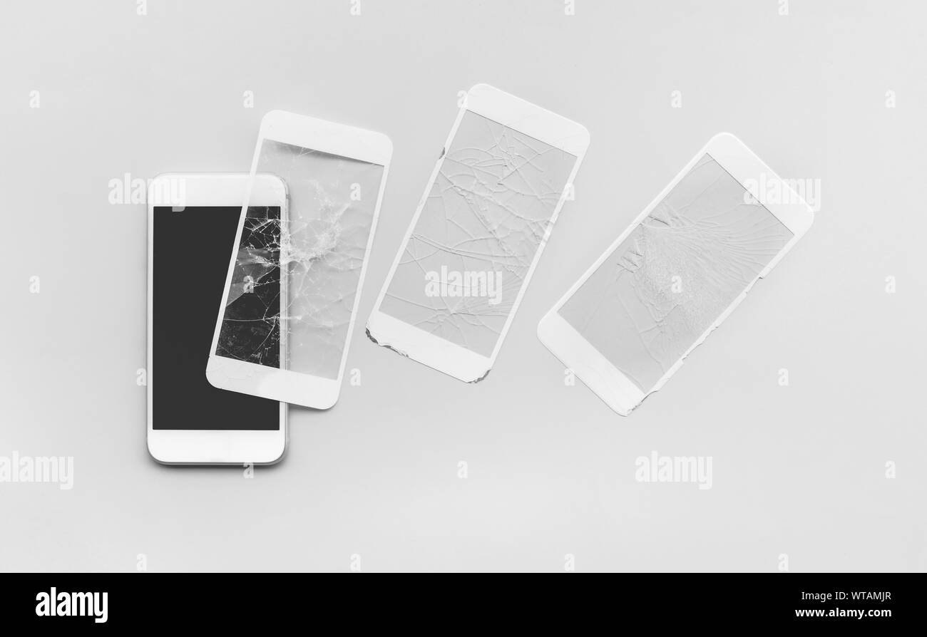 Gehärtetes Glas Schild oder Film-Cover mit mobilen phone.protector Konzepte Ideen Stockfoto