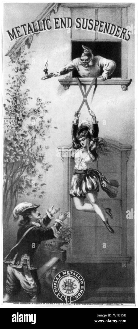 Metallische Ende Hosenträger Stockfoto