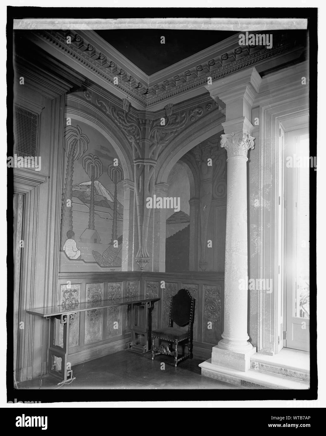 Mexikanische Botschaft, [Washington, DC], Fresko im Speisesaal Stockfoto