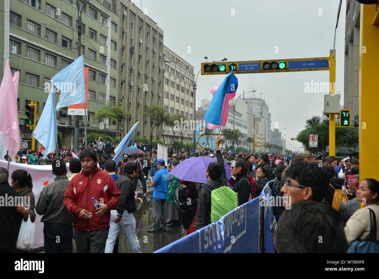 Protest gegen die igaulity von Geschlecht in Lima, Peru Stockfoto