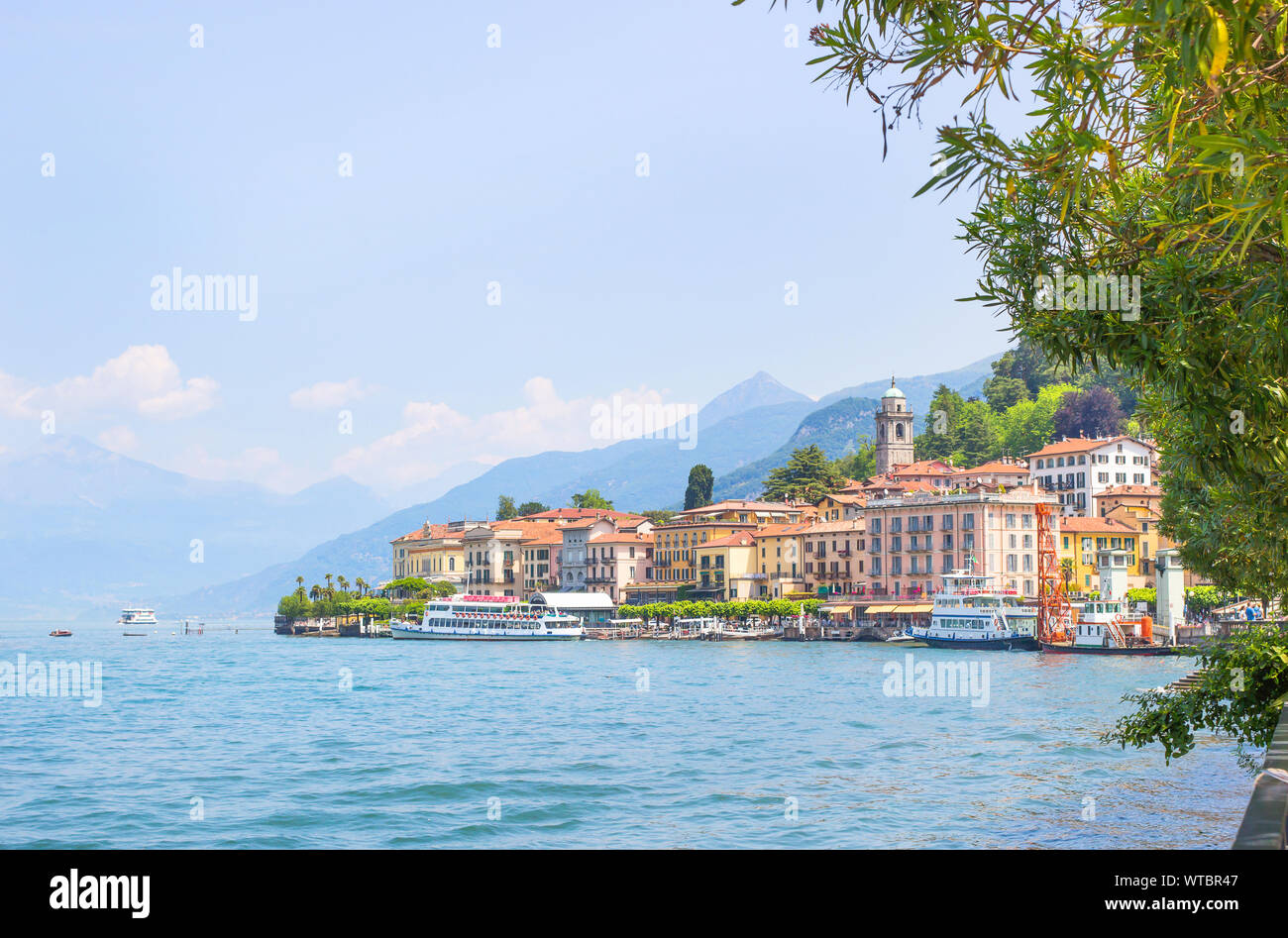 Landschaft der Comer See in Italien. Spektakuläre Aussicht auf die