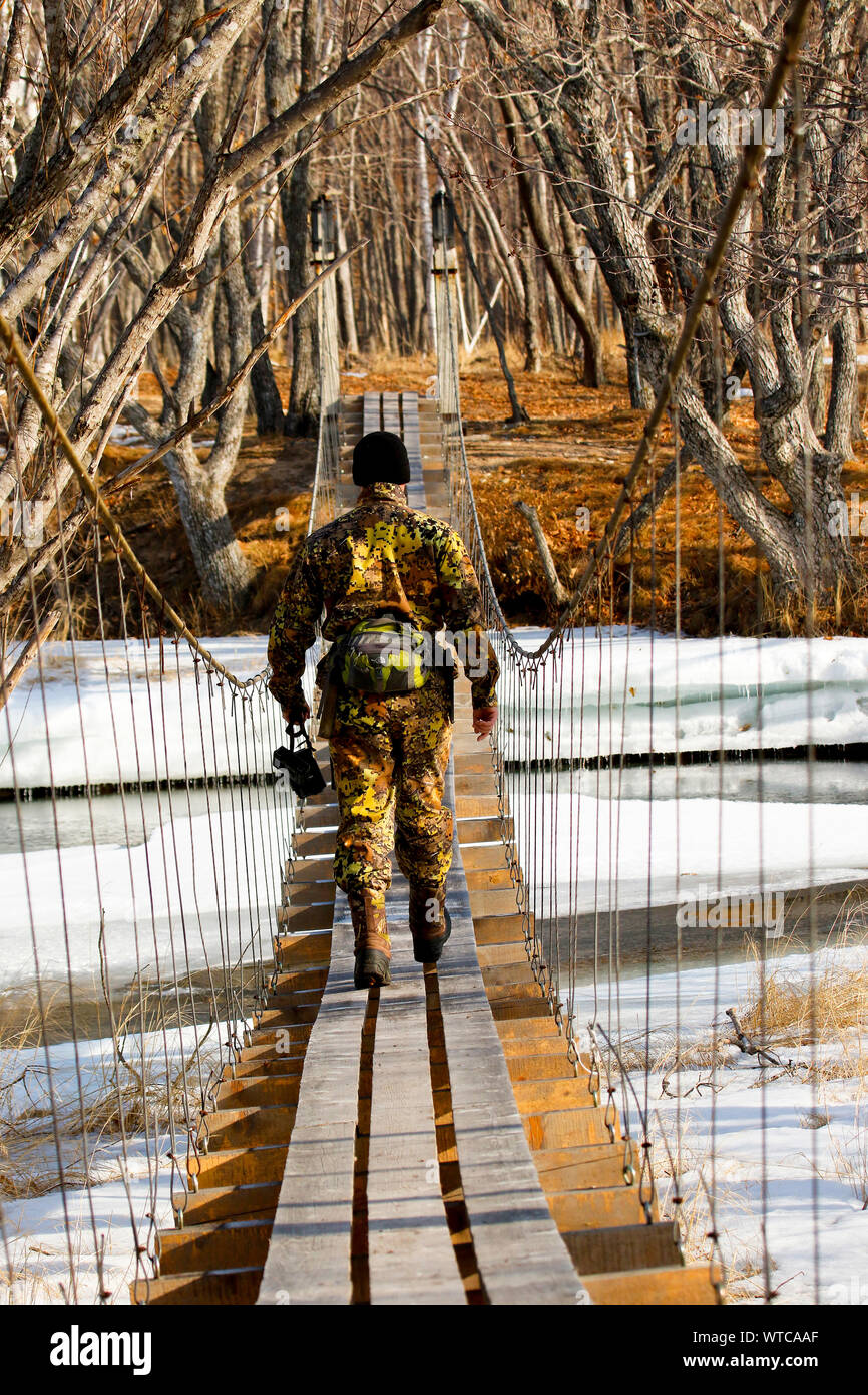 Ranger in Proselochny Cordon. Lazovsky Nature Reserve, sikhote-alin Mountain Range. Primorski Krai. Russland, Asien Stockfoto