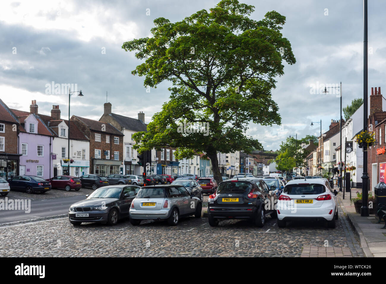 Yarm Town Square im Zentrum von Yarm, North Yorkshire Stockfoto