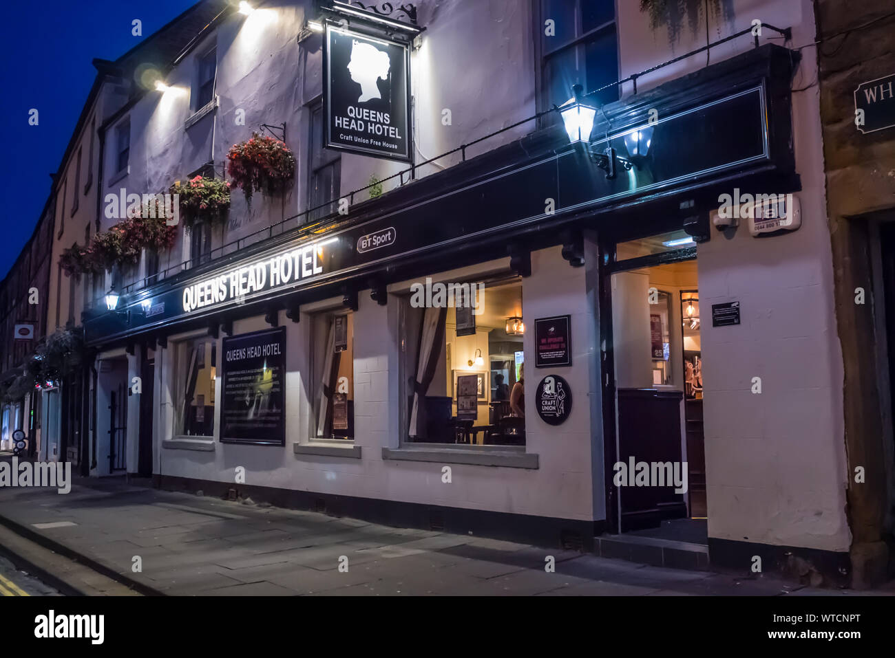 The Queens Head Hotel in Alnwick, Northumberland Stockfoto