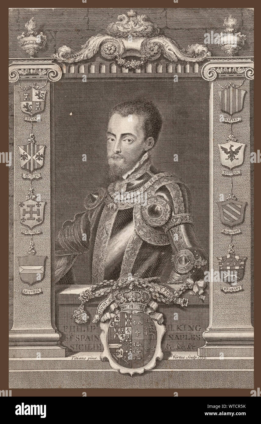 Philipp II. von Spanien (1527 - 1598), war König von Spanien (1556-98), König von Portugal (1581-98, als Philip I), König von Neapel und Sizilien (beide von 1554). Stockfoto