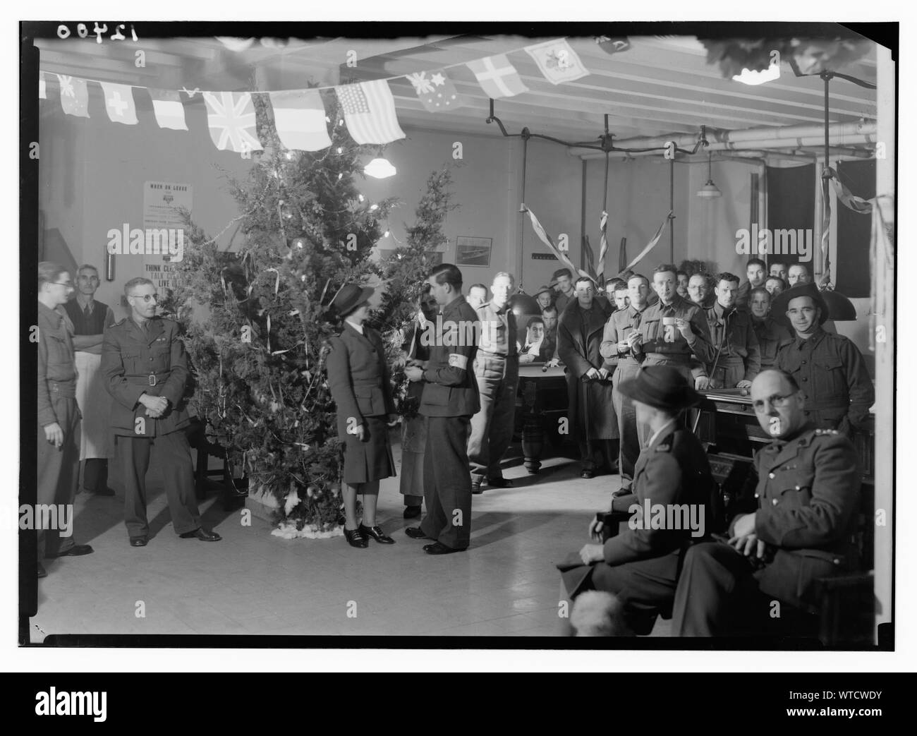 Militärische Y.M.C.A. Xmas [d. h., Weihnachten] Feste, Australische, Xmas Tree Stockfoto