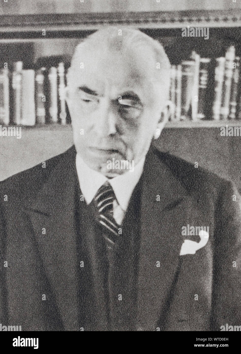 Emil Hacha (1872 - 1945) war ein tschechischer Rechtsanwalt, der dritte Präsident der Tschechoslowakei von 1938 bis 1939. März 1939, sein Land wurde unter der contr Stockfoto