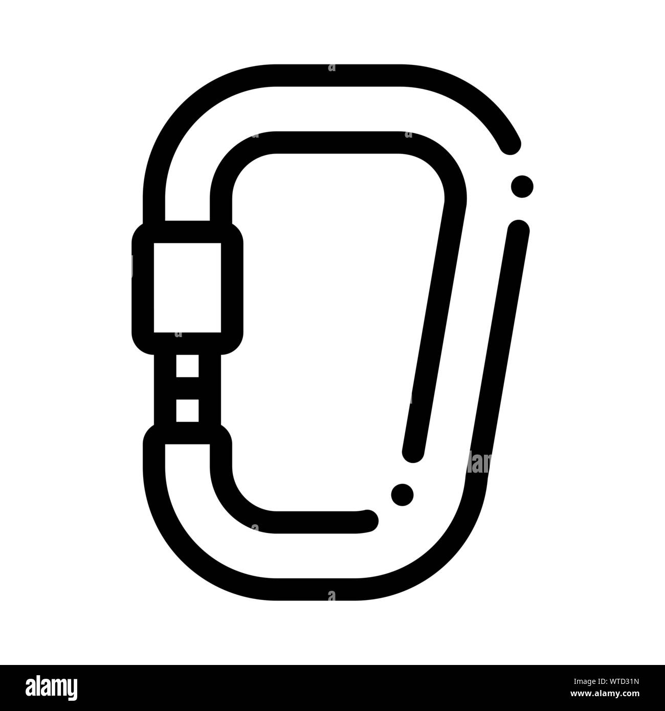 Metall Karabiner Alpinismus Sport Ausrüstung Vektor Icon Stock Vektor