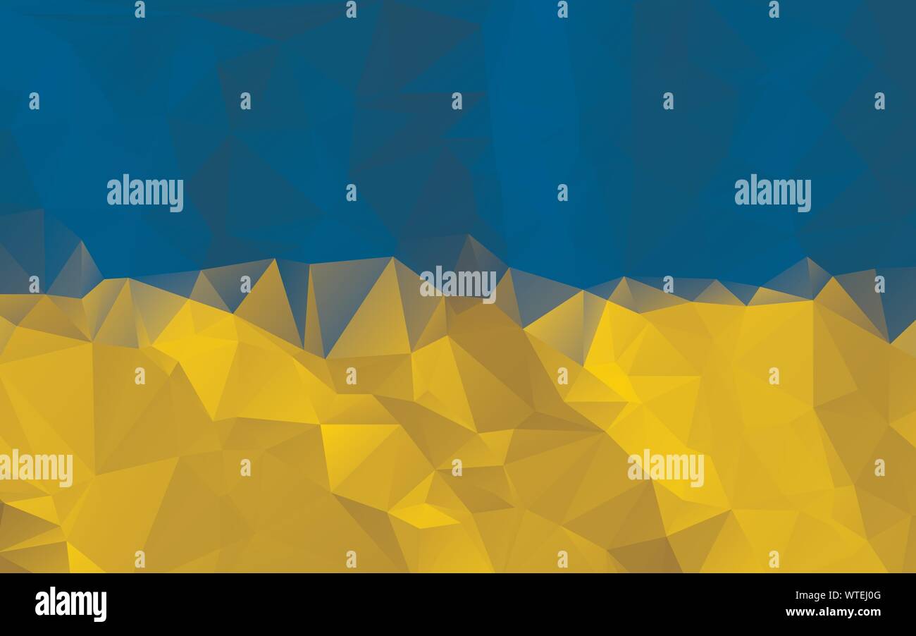 Low polygon abstrakte Low Poly Flagge der Ukraine vector Hintergrund Stock Vektor