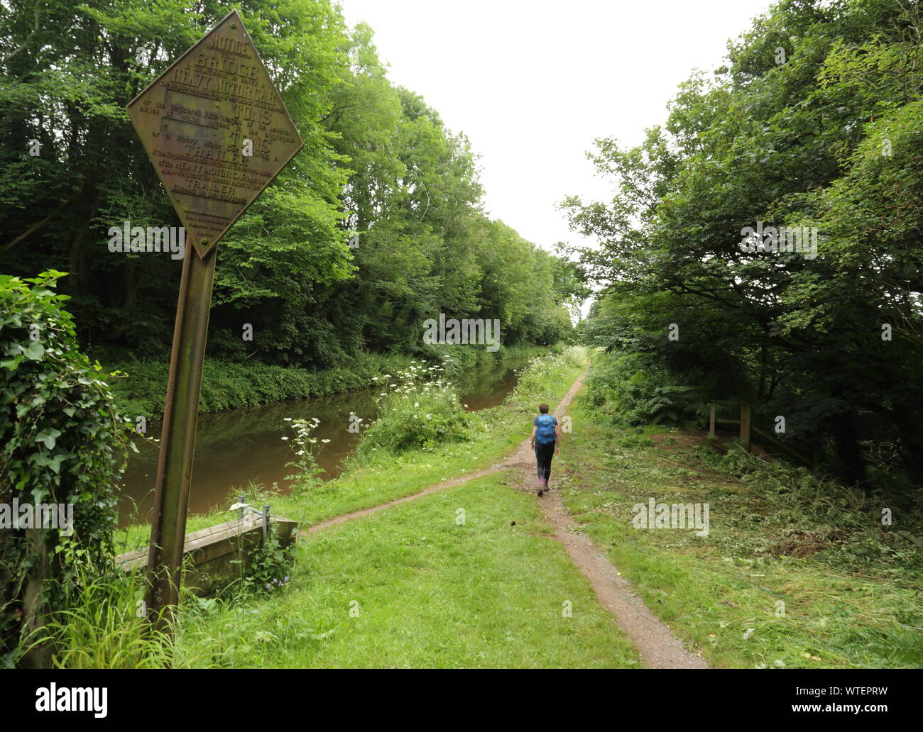 Wandern entlang des Flusses Usk Wales Stockfoto