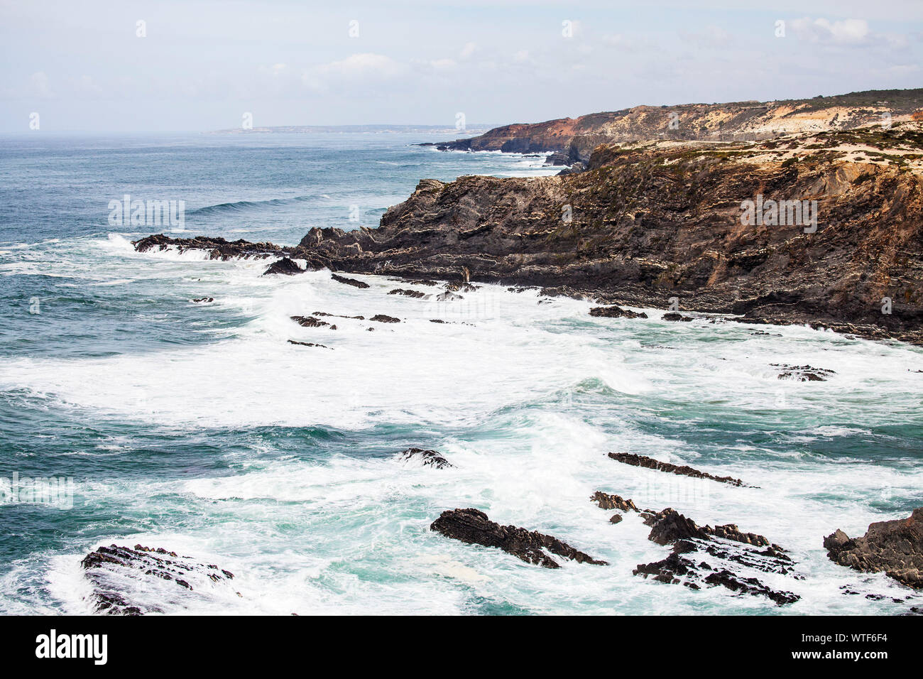 Steilküste bei Cabo Sardao western Alentejo Küste Portugal Stockfoto