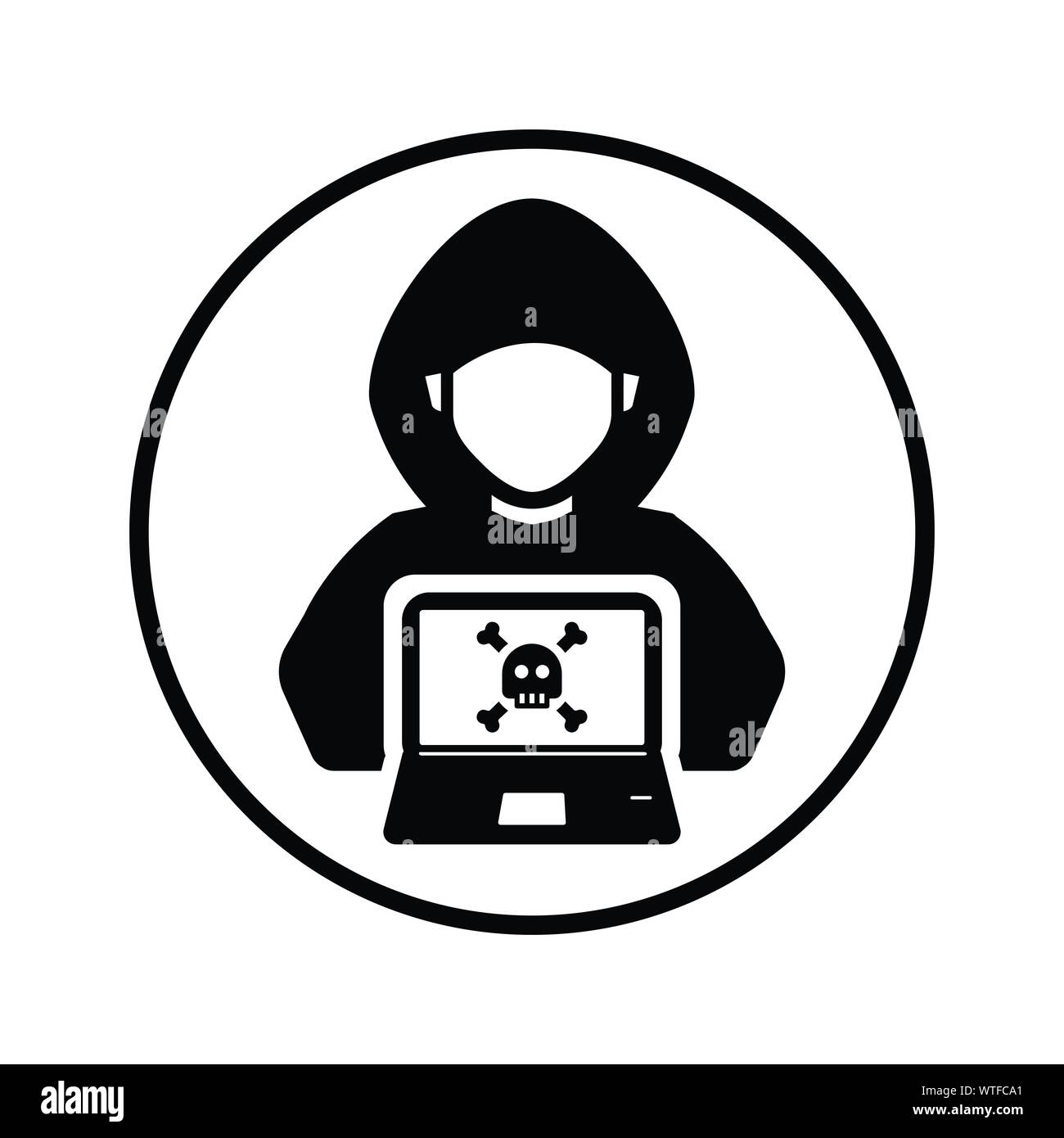 Hacker-Symbol, Hacking, Internetkriminalität Stock Vektor