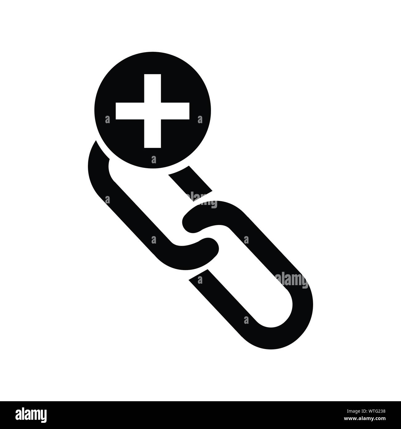 Link hinzufügen, Link Building, Hyperlink, link Symbol Stock Vektor