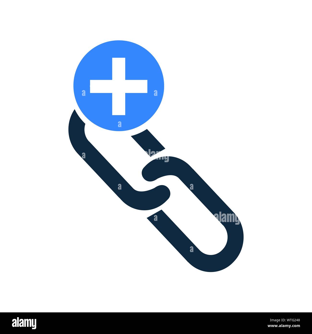 Link hinzufügen, Link Building, Hyperlink, link Symbol Stock Vektor