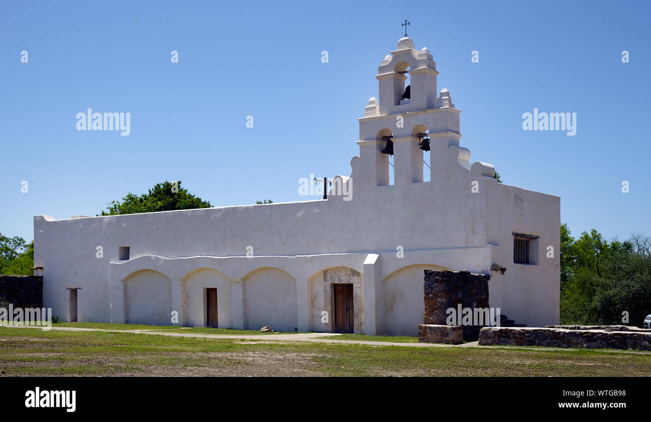 Mission San Juan Capistrano, heute auch bekannt als Mission San Juan wurde ursprünglich im Jahre 1716 als La Mision San Jose de los Nazonis im Osten von Texas entfernt getauft. Stockfoto