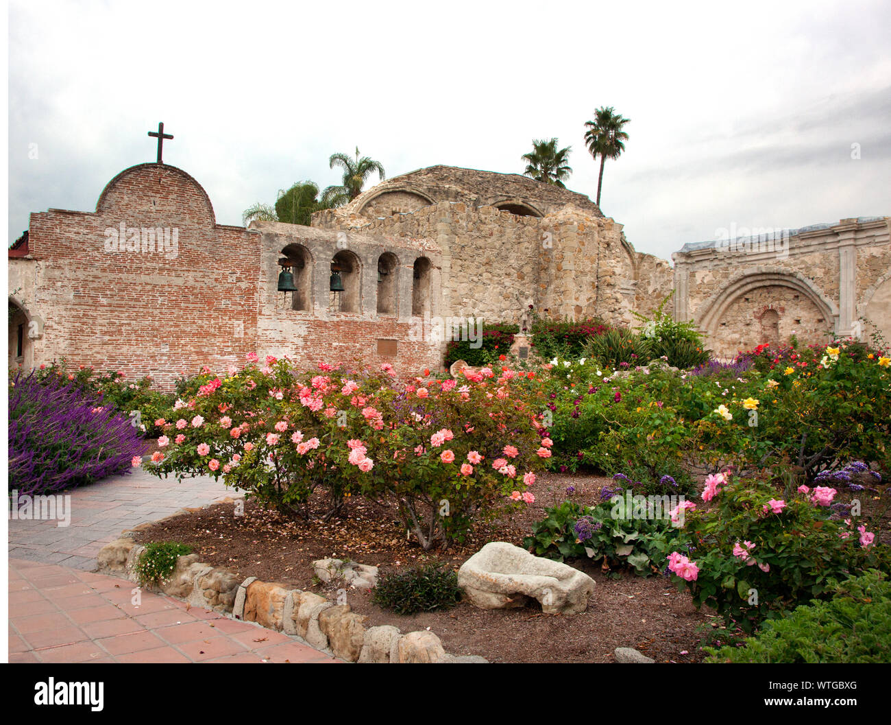 Mission San Juan Capistrano, der siebte von 21 Missionen in Alta Kalifornien gegründet werden. Stockfoto