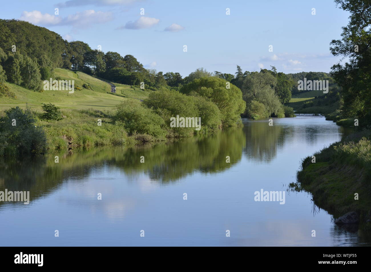 Fluss Teviot an Roxburgh Dorf Stockfoto