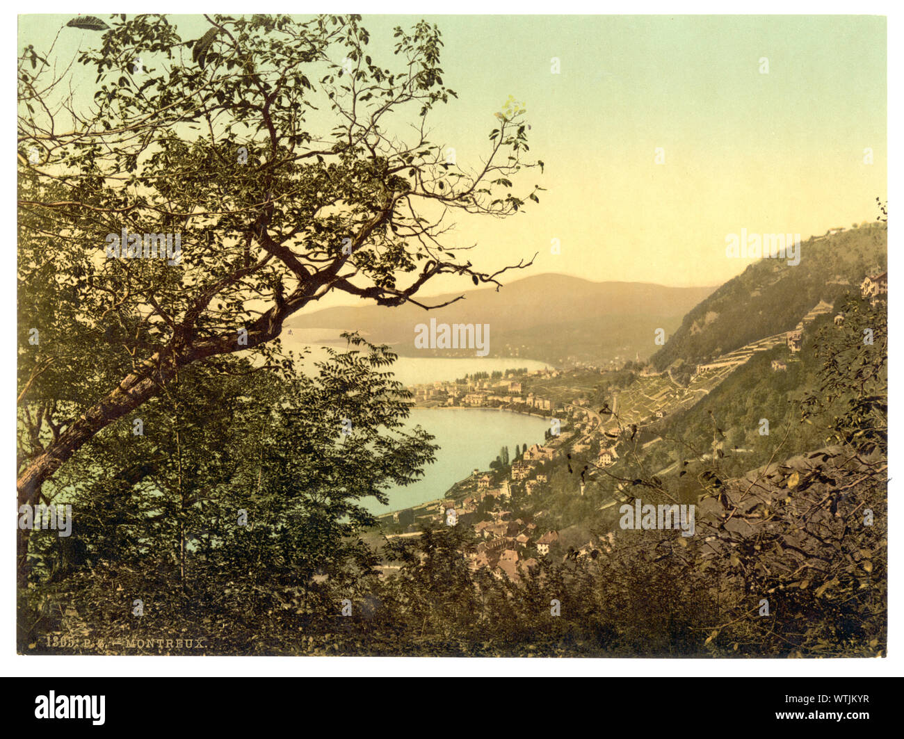 Montreux, allgemeine Ansicht, Genfer See, Schweiz; Drucken. 1305.; Teil: Ansichten der Schweiz in der Photochrom print Collection.; Titel von Bibliothek konzipiert.; Stockfoto