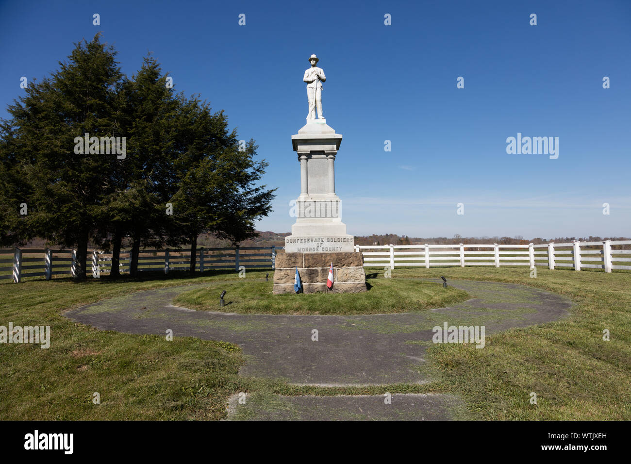Denkmal für einen Verbündeten Soldaten, 1901 in der Stadt von Union, West Virginia, um Männer, die die verlorene Sache im amerikanischen Bürgerkrieg der 1860er serviert s Stockfoto