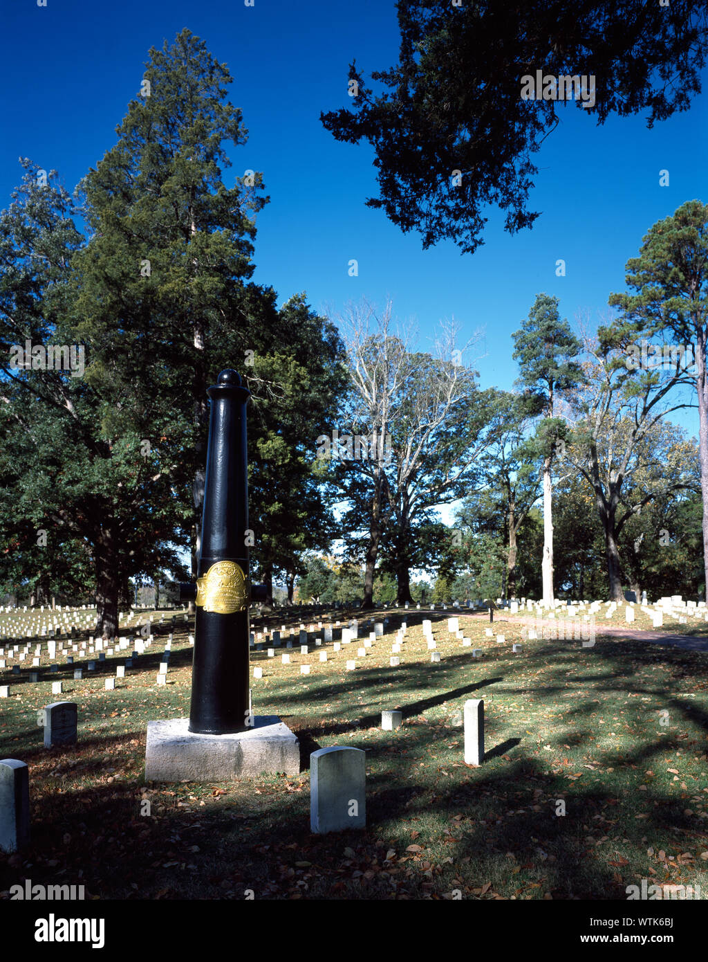 Mehr als ein Drittel der Grabsteine in Silo National Cemetery in Tennessee markieren Gräber unbekannter Soldaten der Union Stockfoto