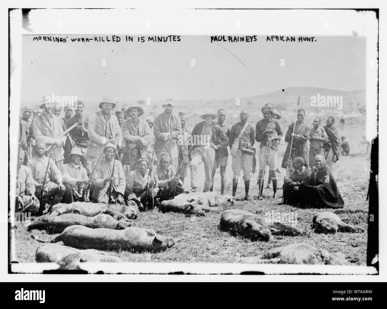 Morgen arbeiten - in 15 Minuten - Paul Raineys afrikanischen Jagd getötet. Stockfoto