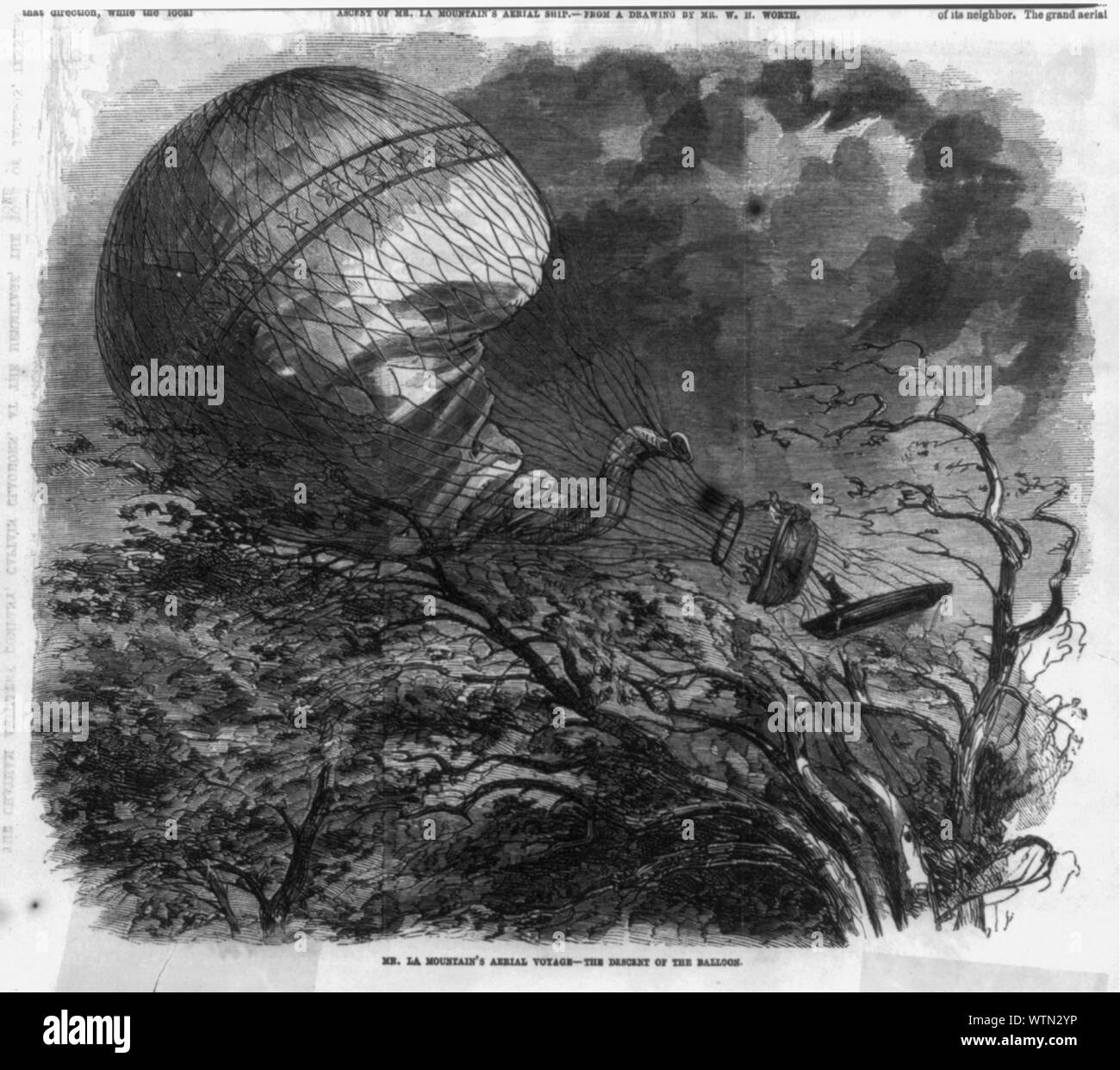 Herr La's Mountain aerial Reise - der Abstieg des Ballons Stockfoto