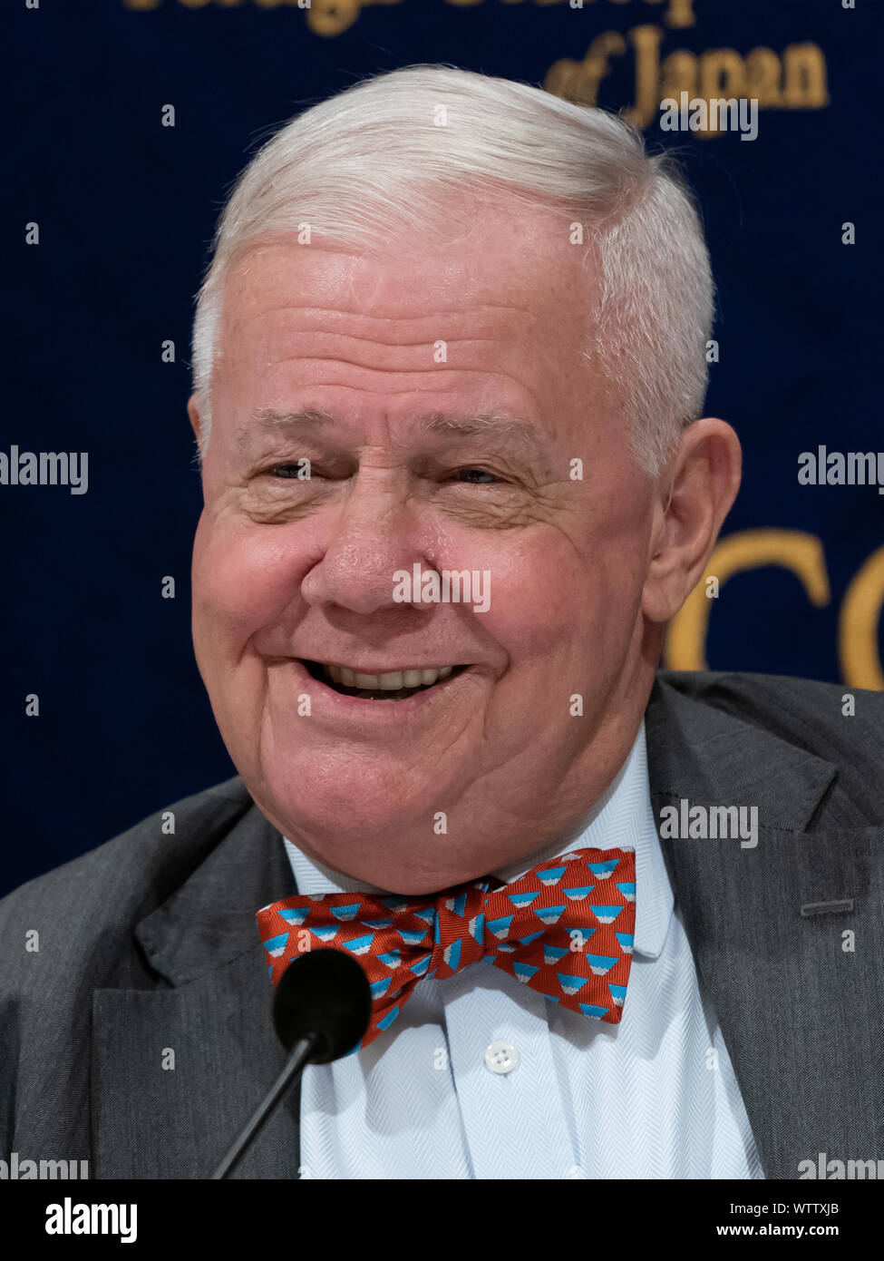 Tokio, Japan. 12 Sep, 2019. Investor Jim Rogers nimmt an einer Pressekonferenz in der ausländischen Korrespondenten "Club für Japan in Tokio. Jim Rogers spricht über seine Ansichten der japanischen Wirtschaft und die Risiken, die das Land vor. Credit: SOPA Images Limited/Alamy leben Nachrichten Stockfoto