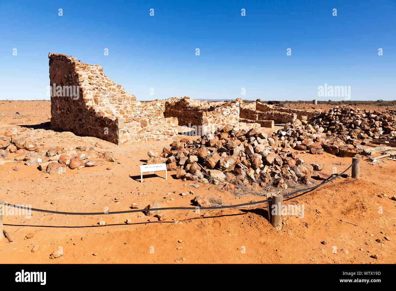 Die menschenleere Outback Stadt Farina, derzeit teilweise von einem Team von Freiwilligen wiederhergestellt wird Stockfoto