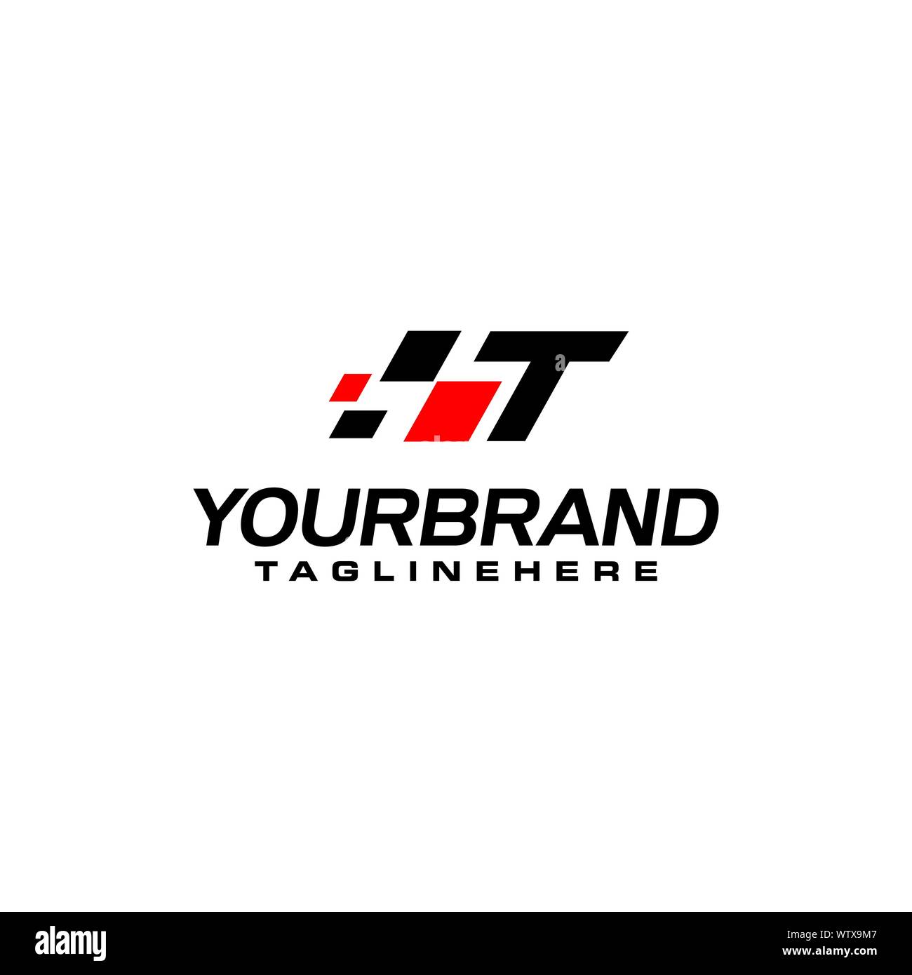 Auto drehzahl Buchstabe T mit Race element Logo template Vector Stock Vektor