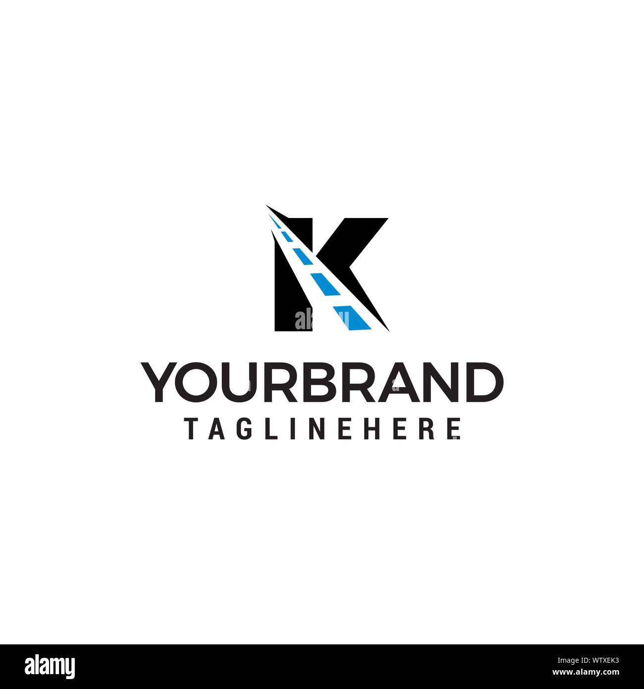 K schreiben Straße logo creative design Template Stock Vektor