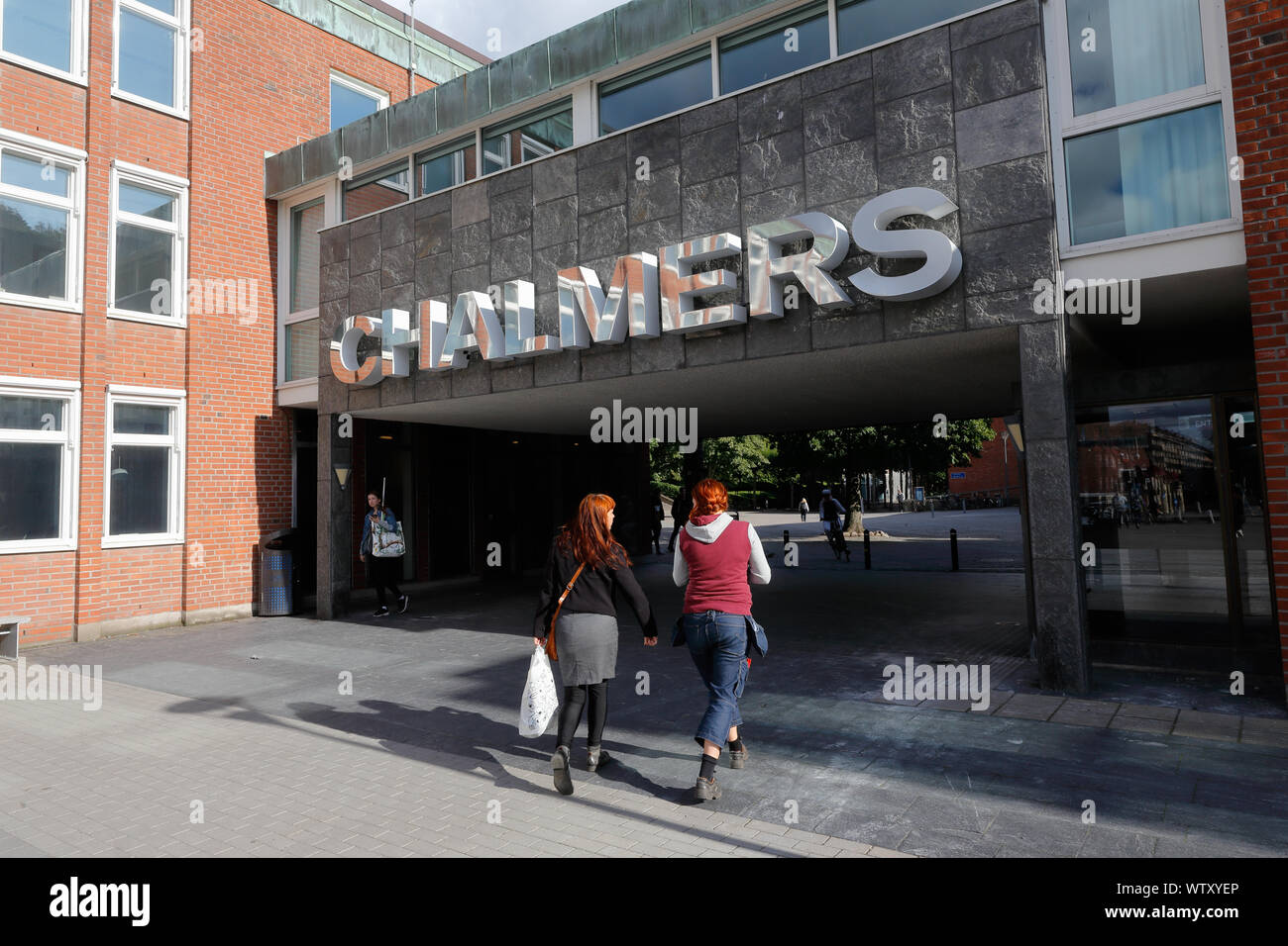 Göteborg, Schweden - 2 September, 2019: Das Eingangstor an der Chalmers University of Technology an Chalmersplatsen. Stockfoto