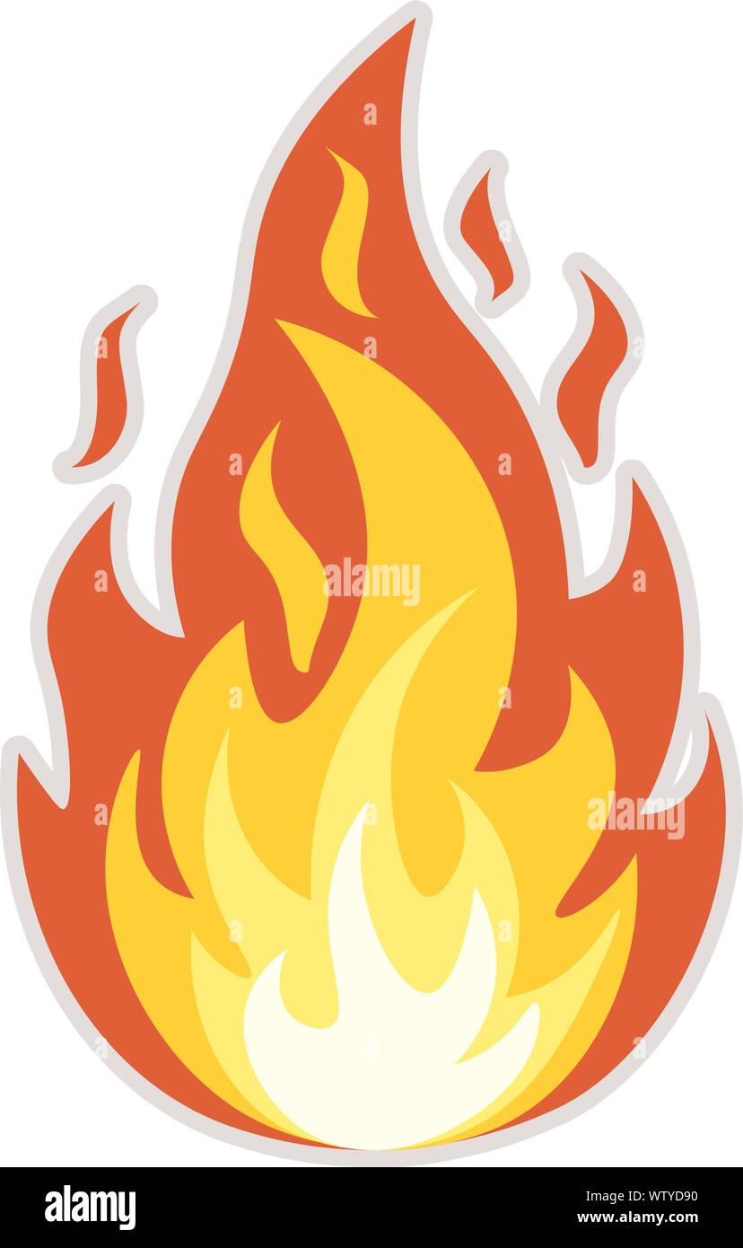 Einfach orange und rote Flamme symbols Vector Illustration Stock Vektor