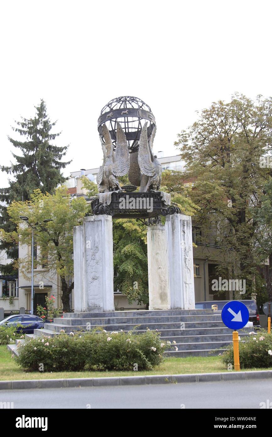 Alte Häuser aus der Zwischenkriegszeit Stockfoto