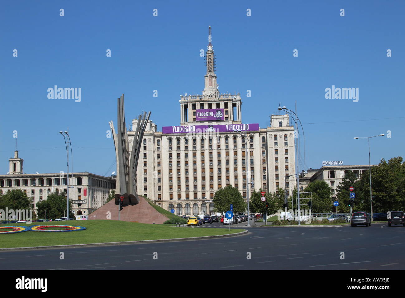 Bilder mit dem Haus der Freien Presse Stockfoto