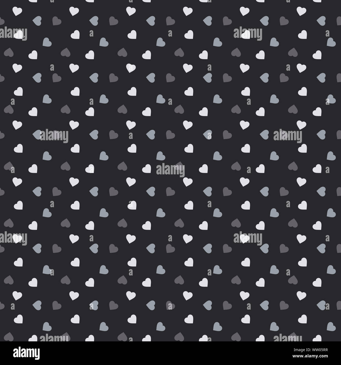 Nahtlose abstract Weiß Herz Muster schwarzer Hintergrund Vektor-Gewebe, Hintergrund, Hintergrundbilder, Geschenk, Ketten etc. Stockfoto