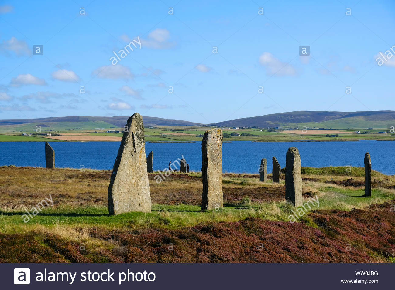Ring von Brodgar Orkney, eine neolithische Henge und Stone Circle Denkmal, Orkney Schottland Stockfoto