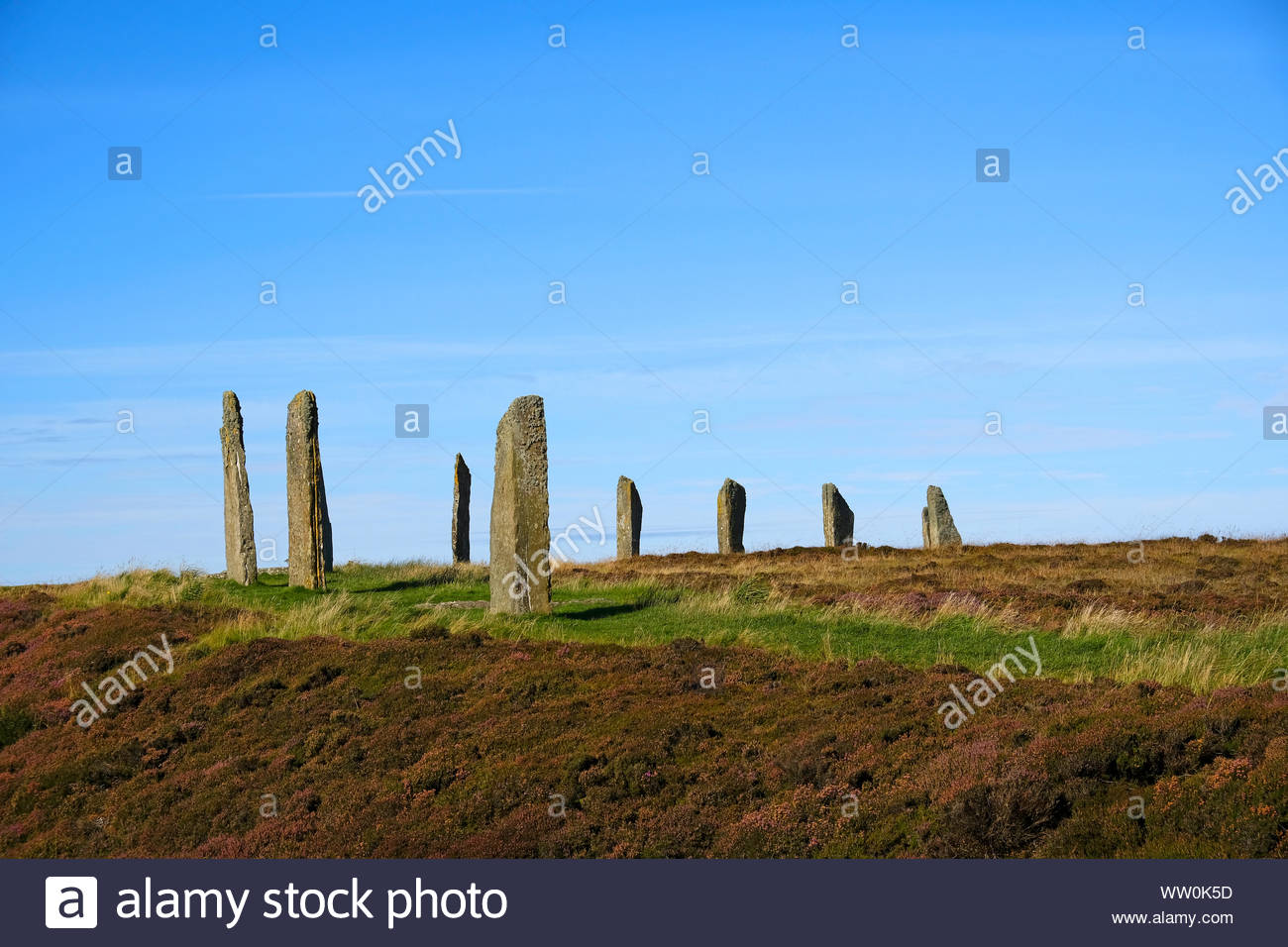 Ring von Brodgar Orkney, eine neolithische Henge und Stone Circle Denkmal, Orkney Schottland Stockfoto